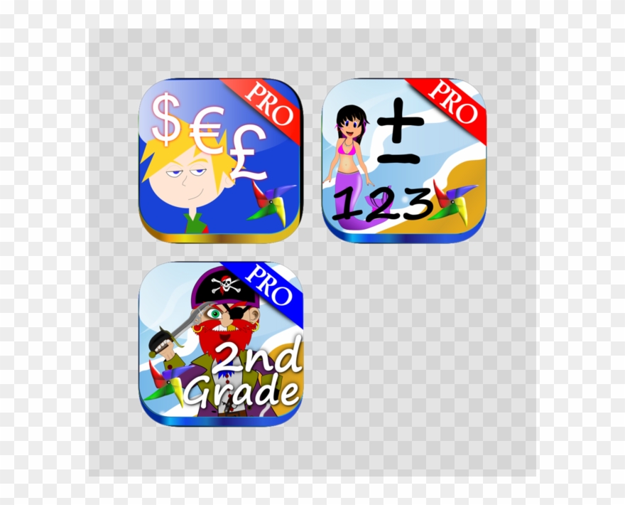 First & Second Grade & Coins Math Learning Games 4 - Cartoon Clipart