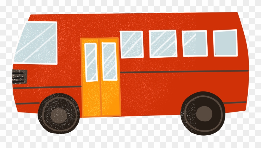 Cartoon Flat Simple Bus Png And Psd - Model Car Clipart