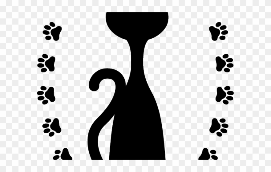 Black Cat Clipart Paw - Png Download