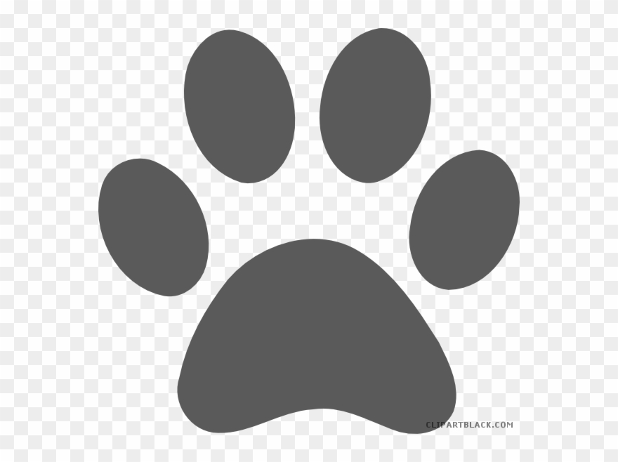 Grayscale Paw Print Animal Free Black White Clipart - Grey Paw Print Clip Art - Png Download