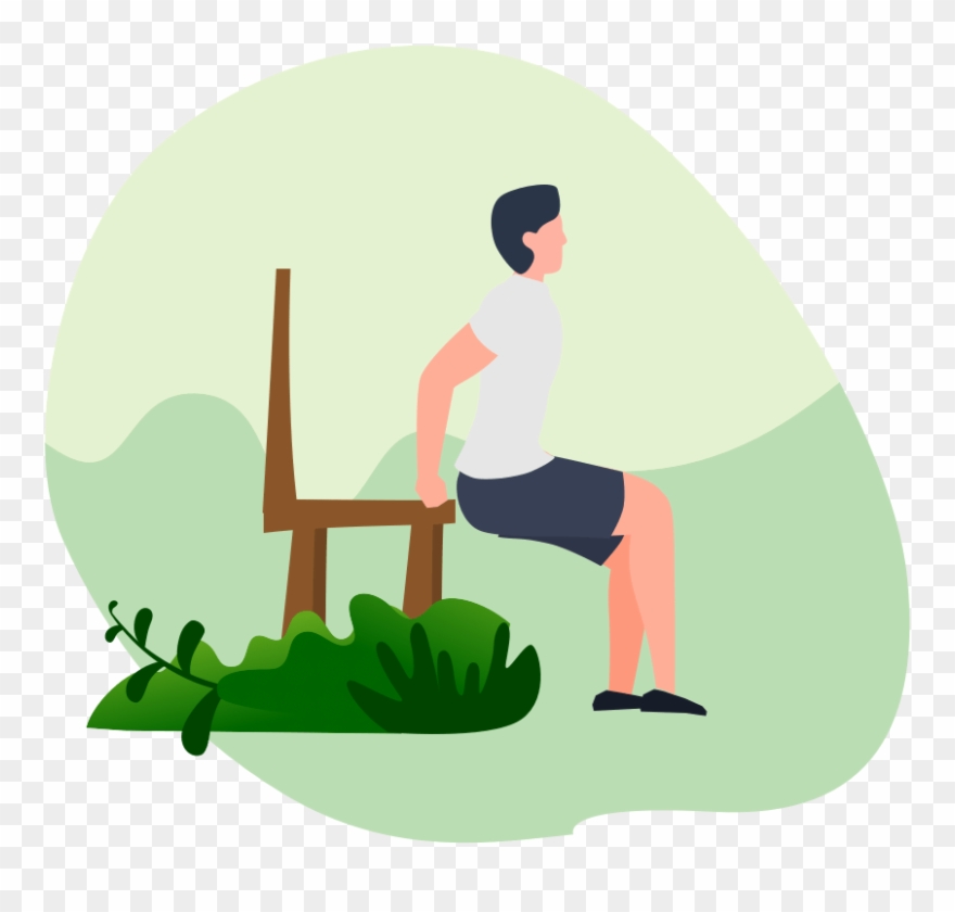 Trizeps-dips An Einer Parkbank - Illustration Clipart