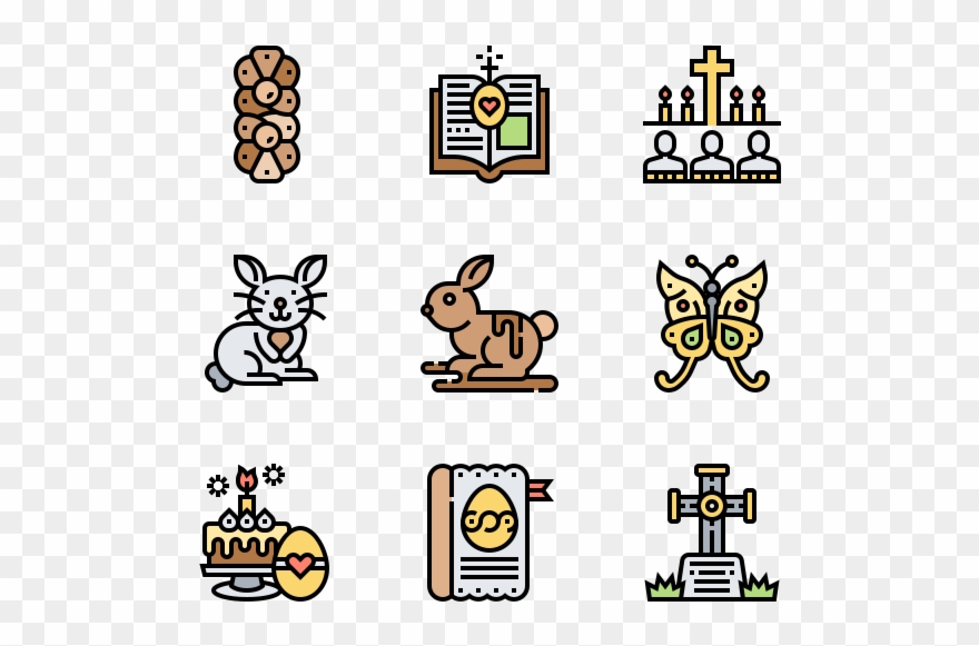 Easter - Cute Cleaning Icons Clipart