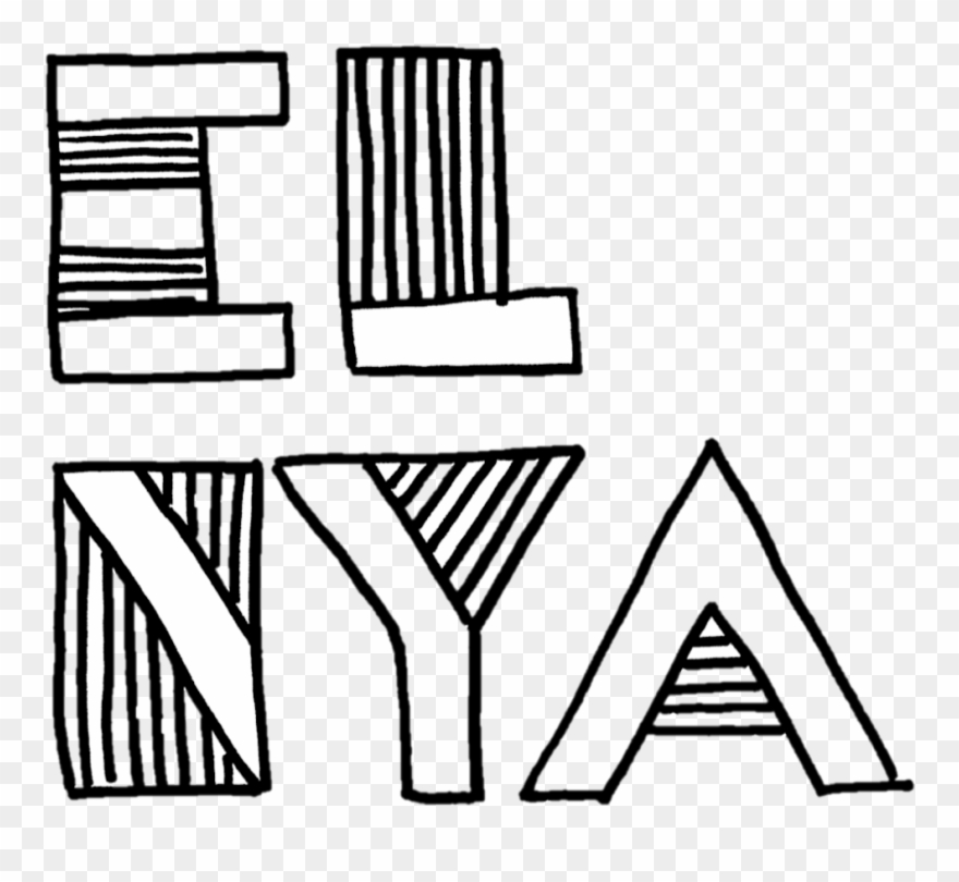 Hand Drawn Letter E L N Y A Logo - Line Art Clipart