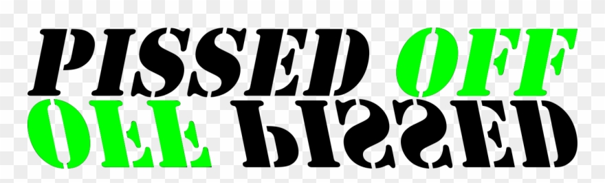 Pissed Off Einmal Normal Geschrieben Und Einmal Vertikal - Flisekompaniet Clipart