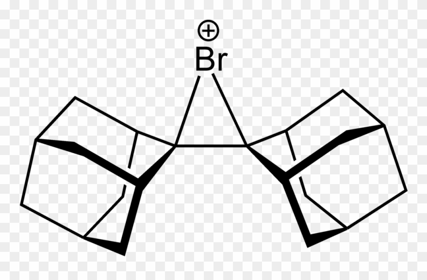 Biadamantylidene Bromonium Ion From Xtal 1994 2d Skeletal - Line Art Clipart