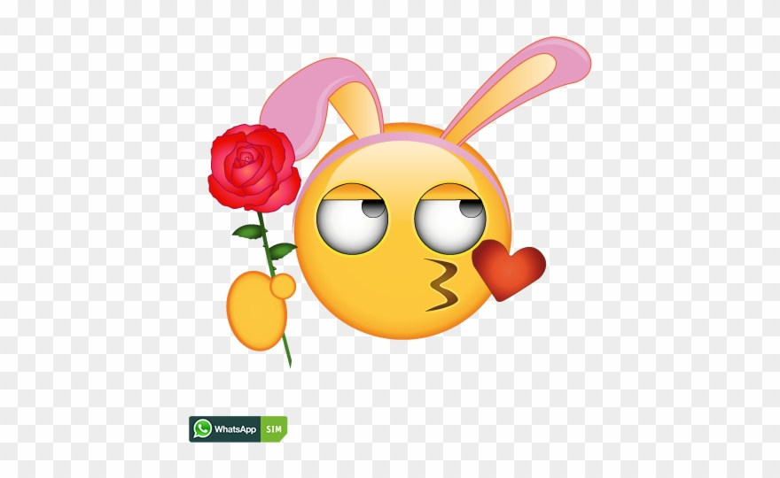 Gute Besserung Emoji Mit Rose Und Blick Oben Clipart