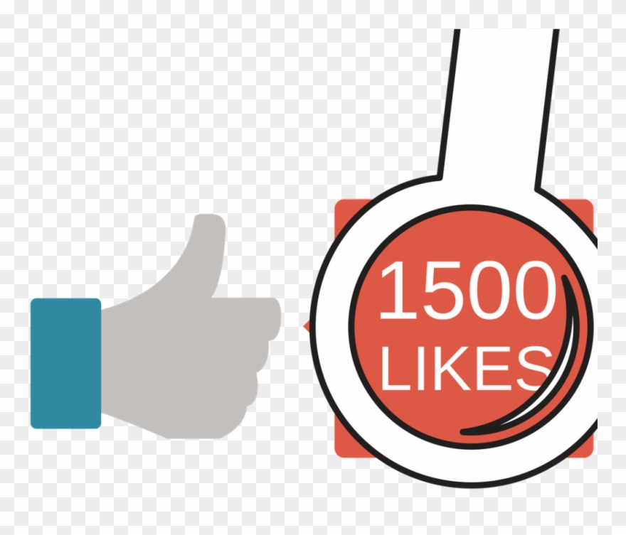 Lupe Auf 1500 Likes Und Daumen Hoch Clipart