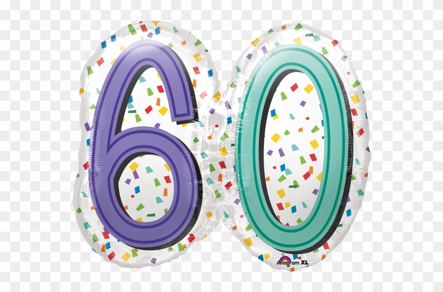 Happy Birthday Geburtstag Zahl 60 Folienballon Helium Clipart