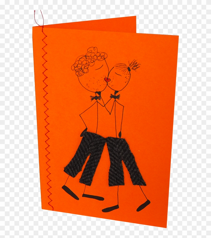 Textilkarte ☆ Hochzeitspaar - Illustration Clipart