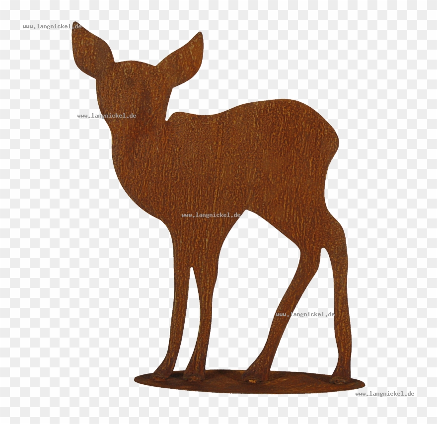 Deko Shop Rehkitz Auf Platte Metall Rosteffekt Rost - Roe Deer Clipart