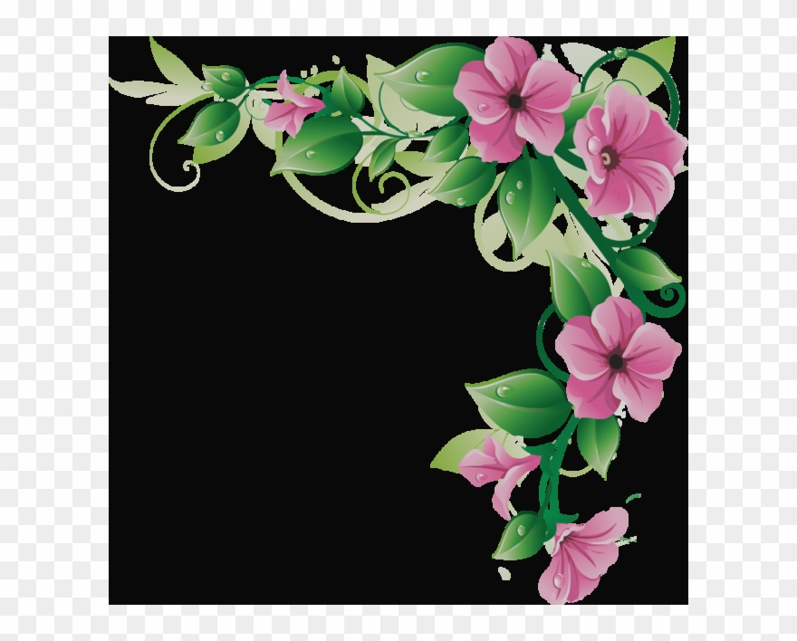 Pink Flower Border Clip Art Pink Floral Border Clip - Pink Flower Border Clip Art - Png Download