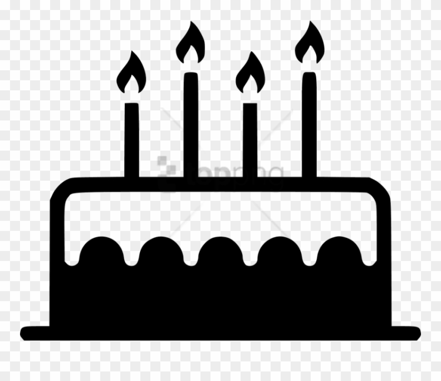 Free Png Banner Black And Whitebirthday Candle Sweet - Birthday Cake Png Icon Clipart