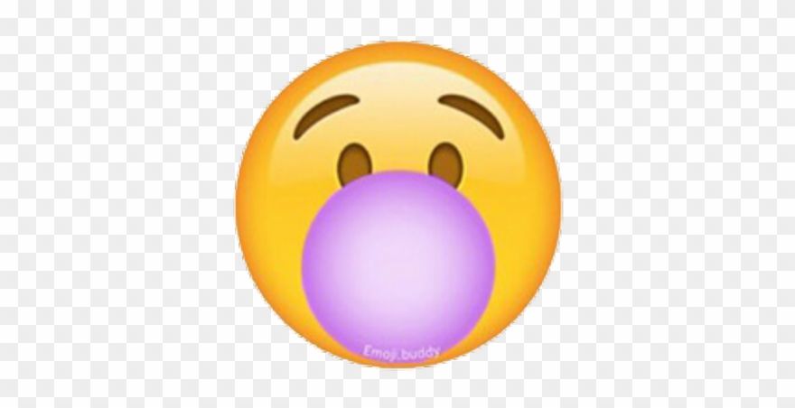 #emoji #emoticon #bubblegum #bubble #blow #yellow #ios - Smiley Clipart