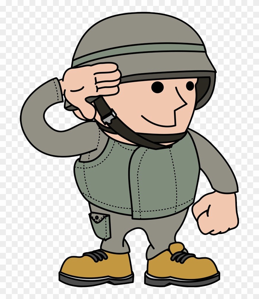 Salute Royalty Free Military Clip Art The - Cartoon Army Soldier - Png Download