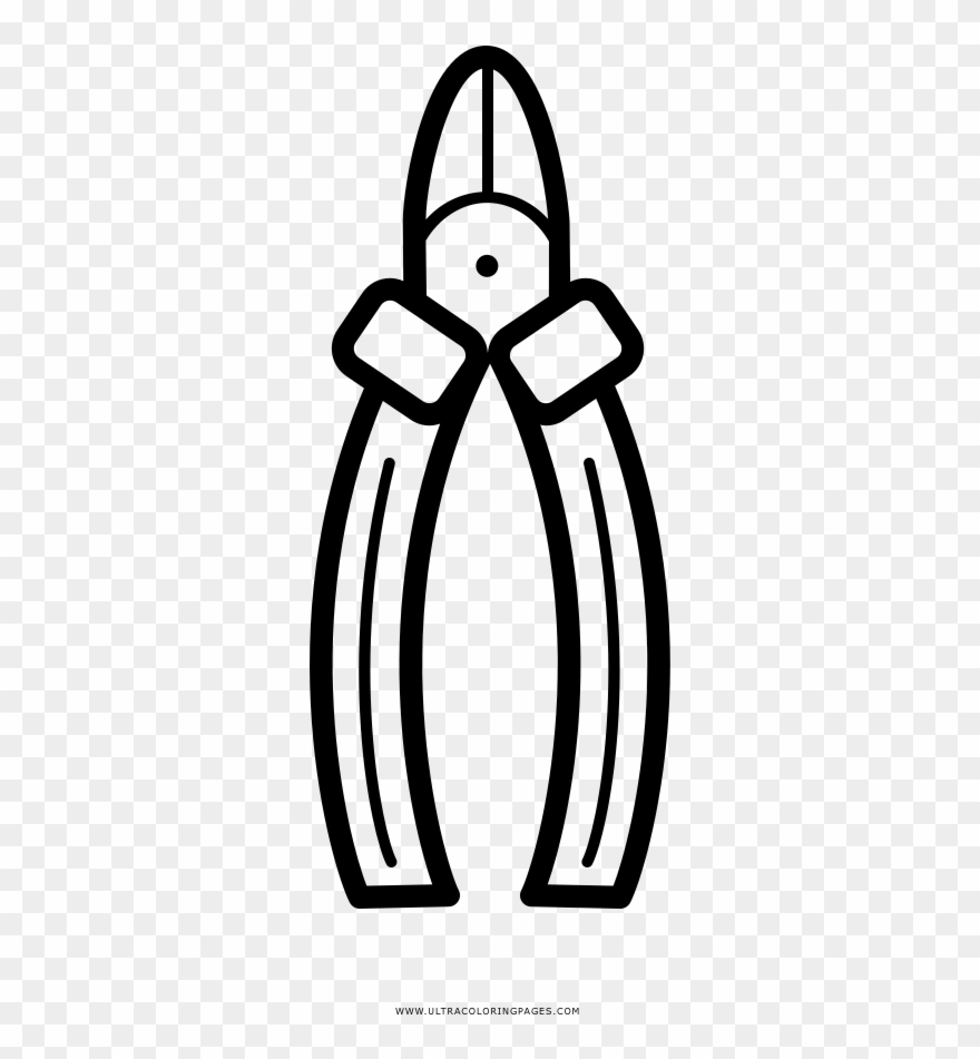 Pliers Coloring Page Clipart