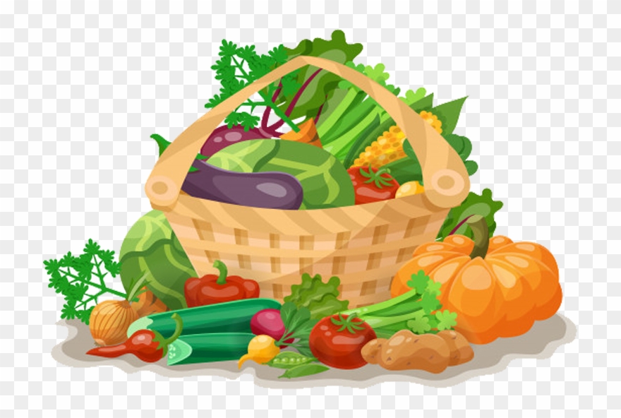 Raw Materials - Canasta De Verduras Dibujo Clipart