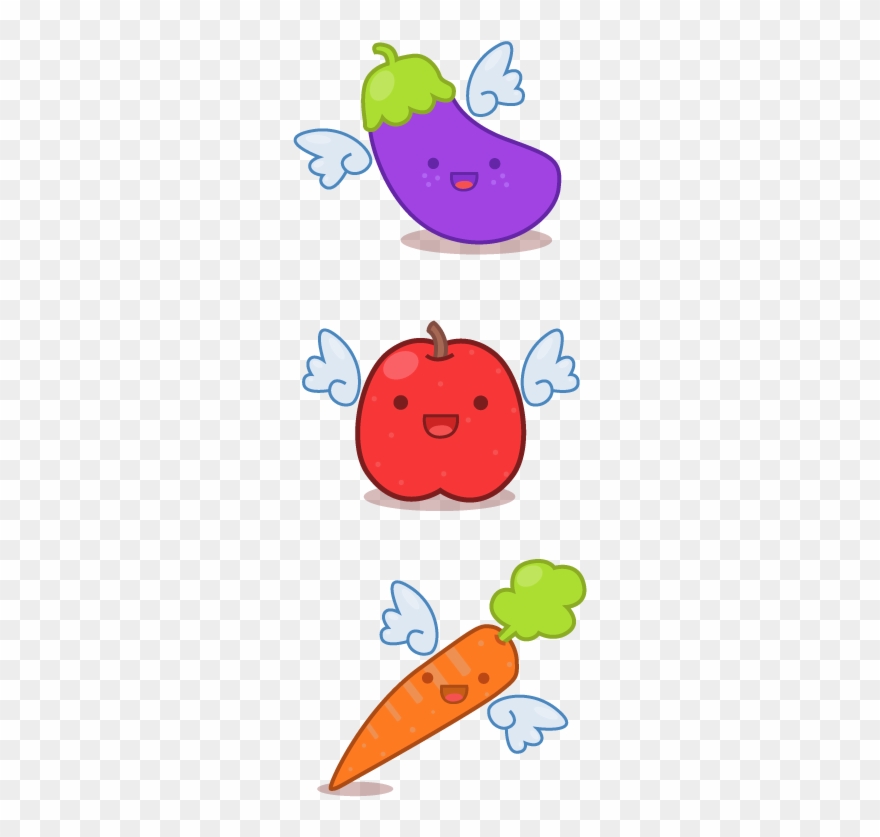Vegetables And Fruit With Angel Wings An Entry For Clipart