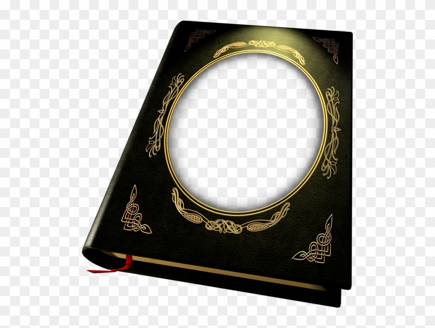Transparent Black And Gold Book Frame Gold Book, Png - Moldura Fotos Livro Png Clipart