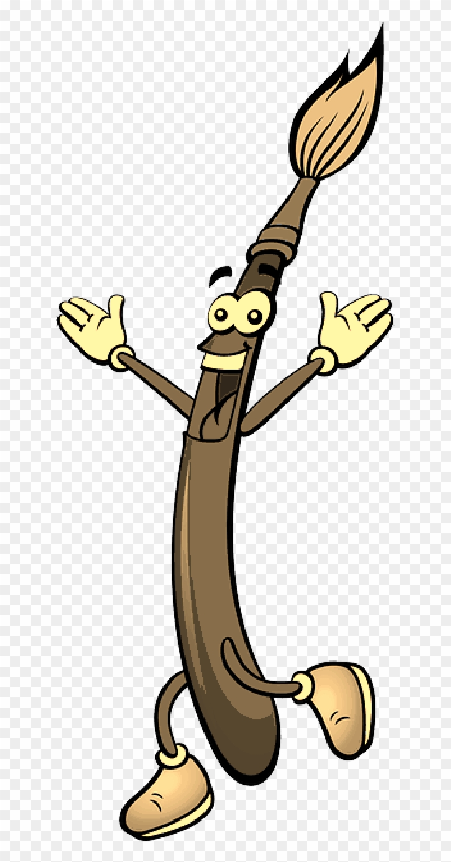 Pincel Feliz , Png Download - Cartoon Brush Clipart