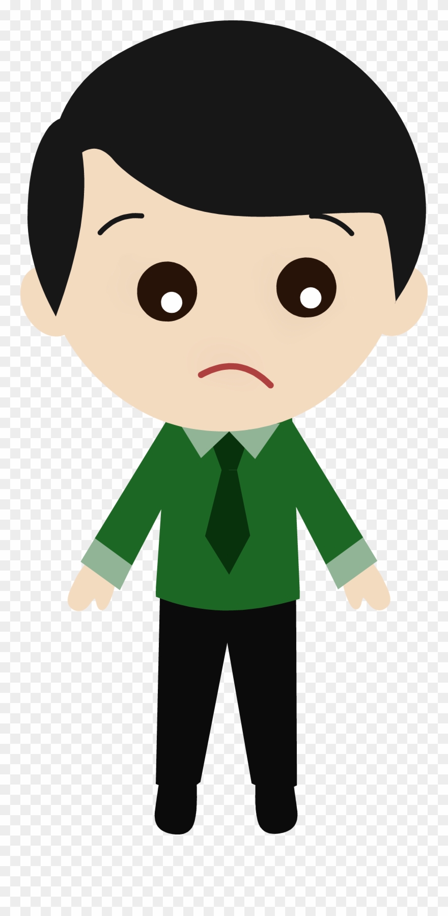 Black Hair Boy Cartoon Clip Art - Black Hair Boy Clipart - Png Download