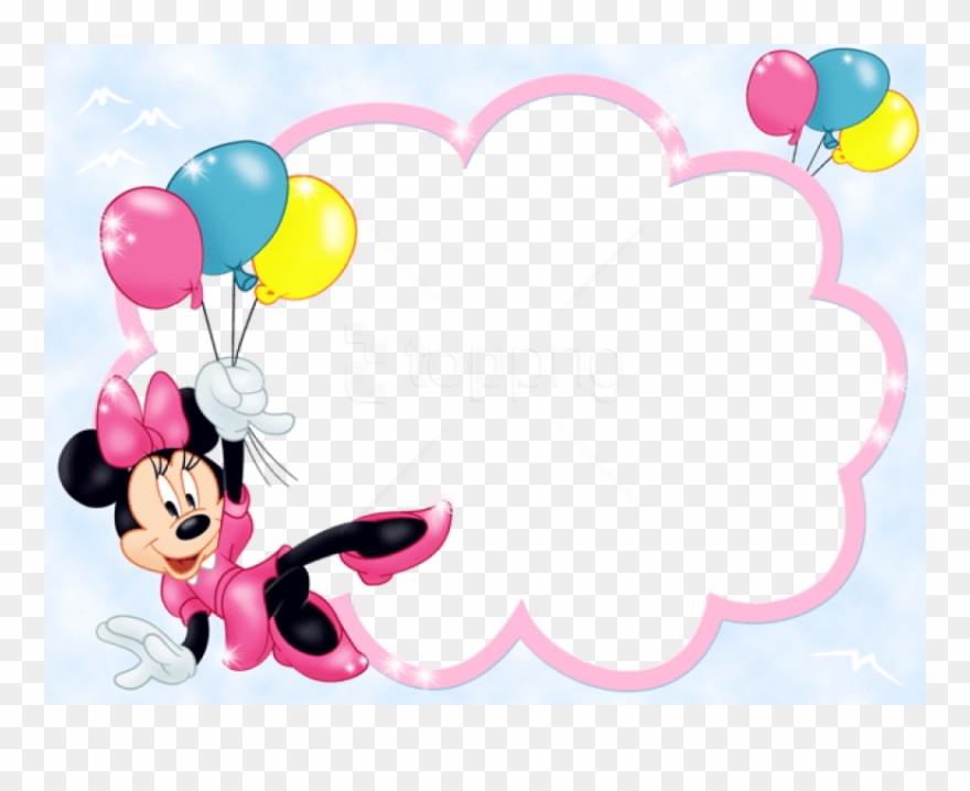 Free Png Kids Transparent Frame With Minnie Mouse And - Invitatii Botez Electronice Clipart