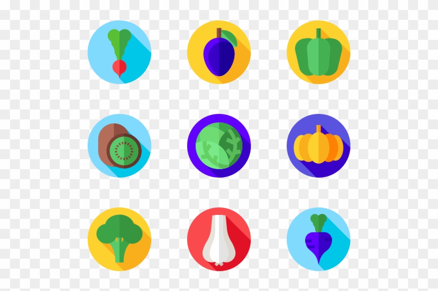 Fruits And Vegetables - Circle Clipart