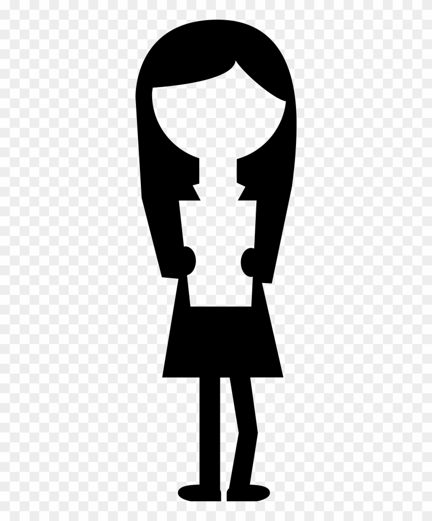 Female Student Standing Reading Text Paper Sheet Comments - Girl Student Icon Clipart