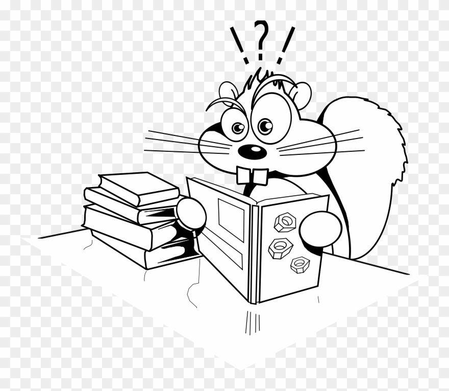 Org, Squirrel Reading - Medical Jargon Clipart