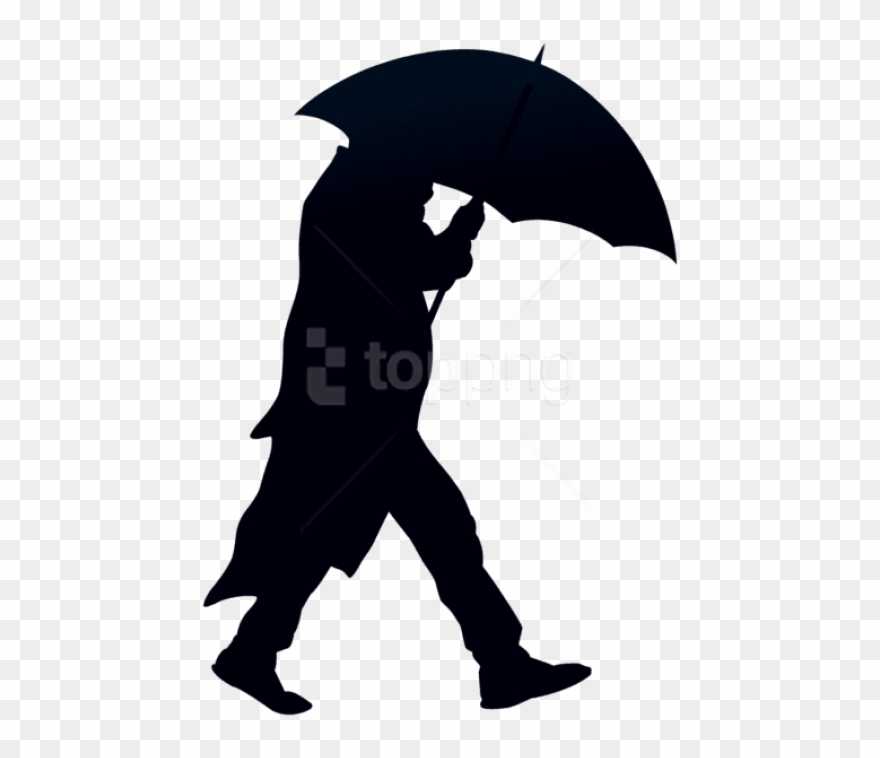Free Png Man With Umbrella Silhouette Png Png Images - Man With Umbrella Silhouette Clipart