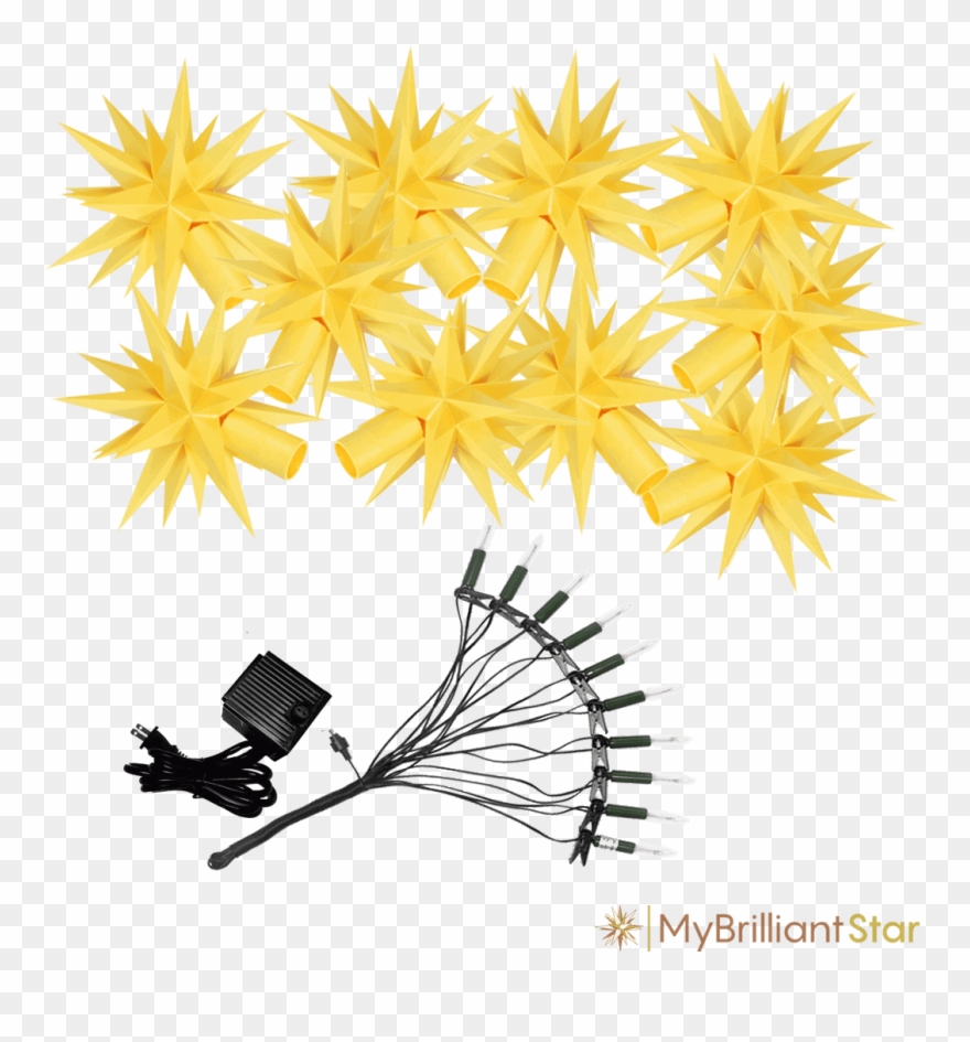 Original Herrnhut Plastic Star Chain, Yellow, ~ 12 Clipart