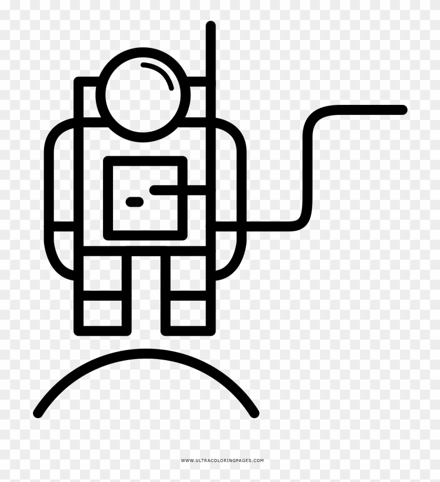 Spaceman Coloring Page Clipart
