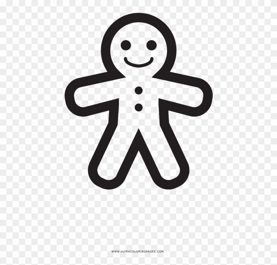 Gingerbread Man Coloring Page - Cartoon Clipart