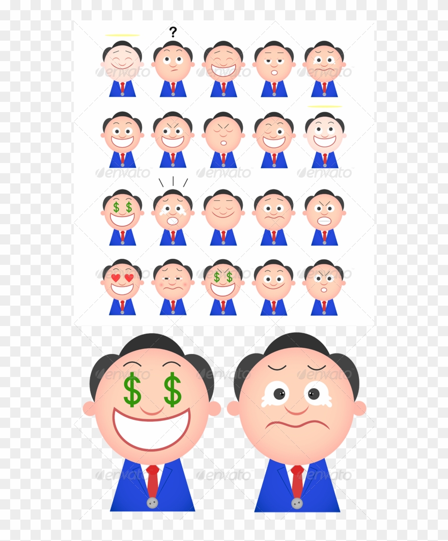 Funny Businessman Set Clipart