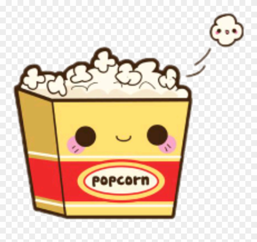 Popcorn Sticker - Kawaii Popcorn Png Clipart