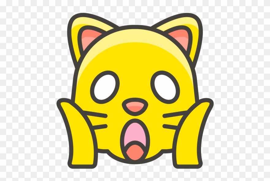 Weary Cat Face Emoji - Easy Emoji Cat Clipart
