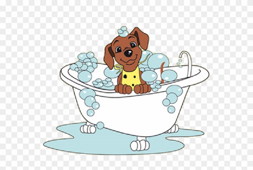 Cat Clipart Bath - Cartoon Dog Bath Png Transparent Png