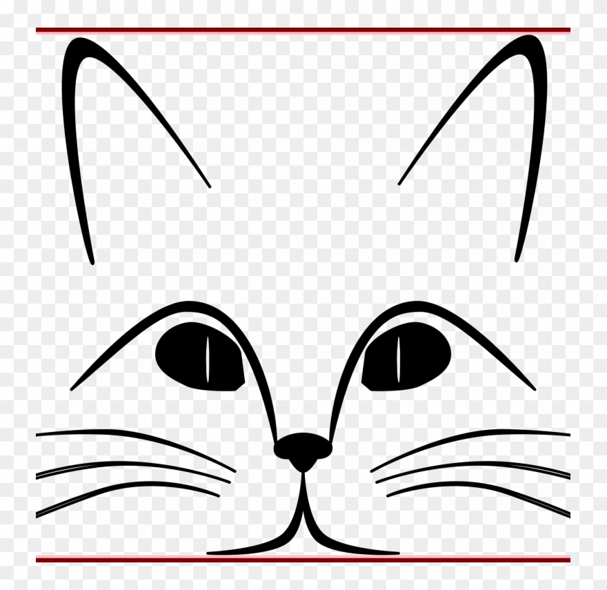 Clip Art Outline Of A Cat Face Png , Png - Cat Face Clip Art Outline Transparent Png
