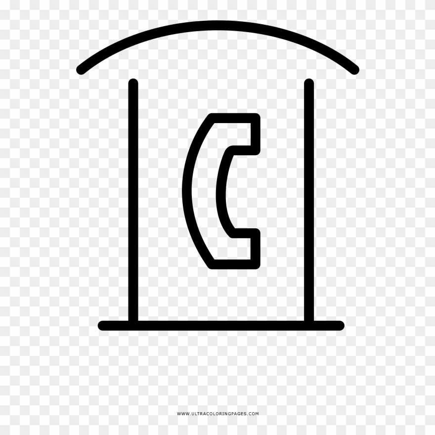 Telephone Booth Coloring Page Clipart