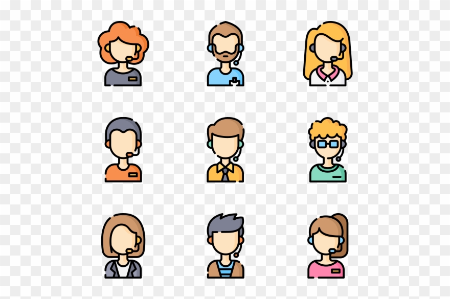 Call Center Avatars - Cartoon Clipart