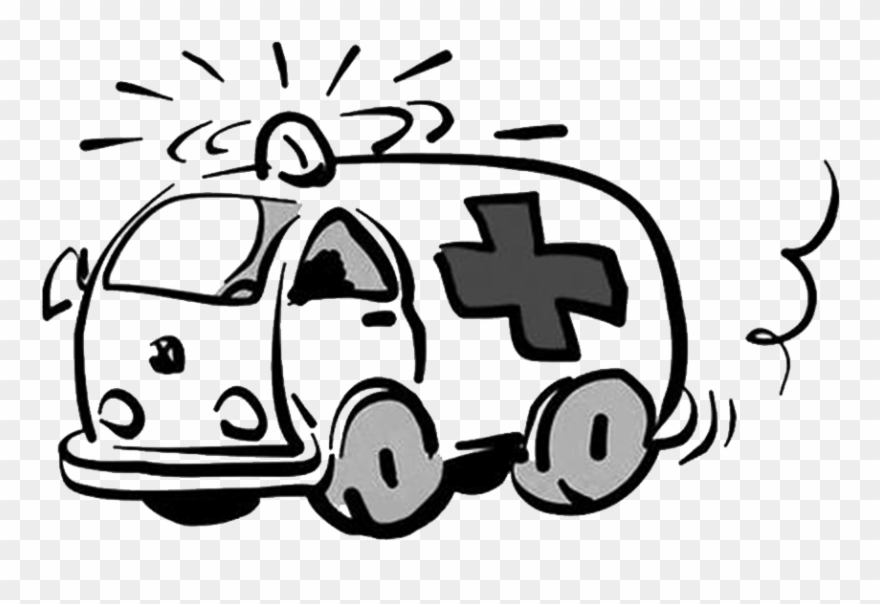 Ambulance Drawing Black And White - Ambulance Clipart