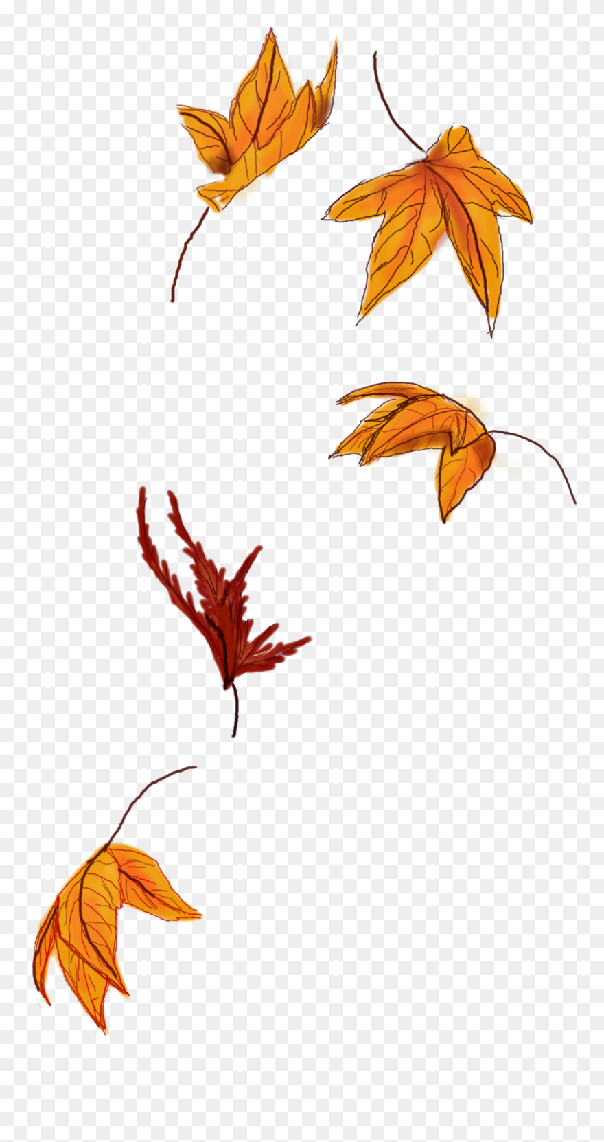 Fall Leaves Clip Art/sticker - Illustration - Png Download