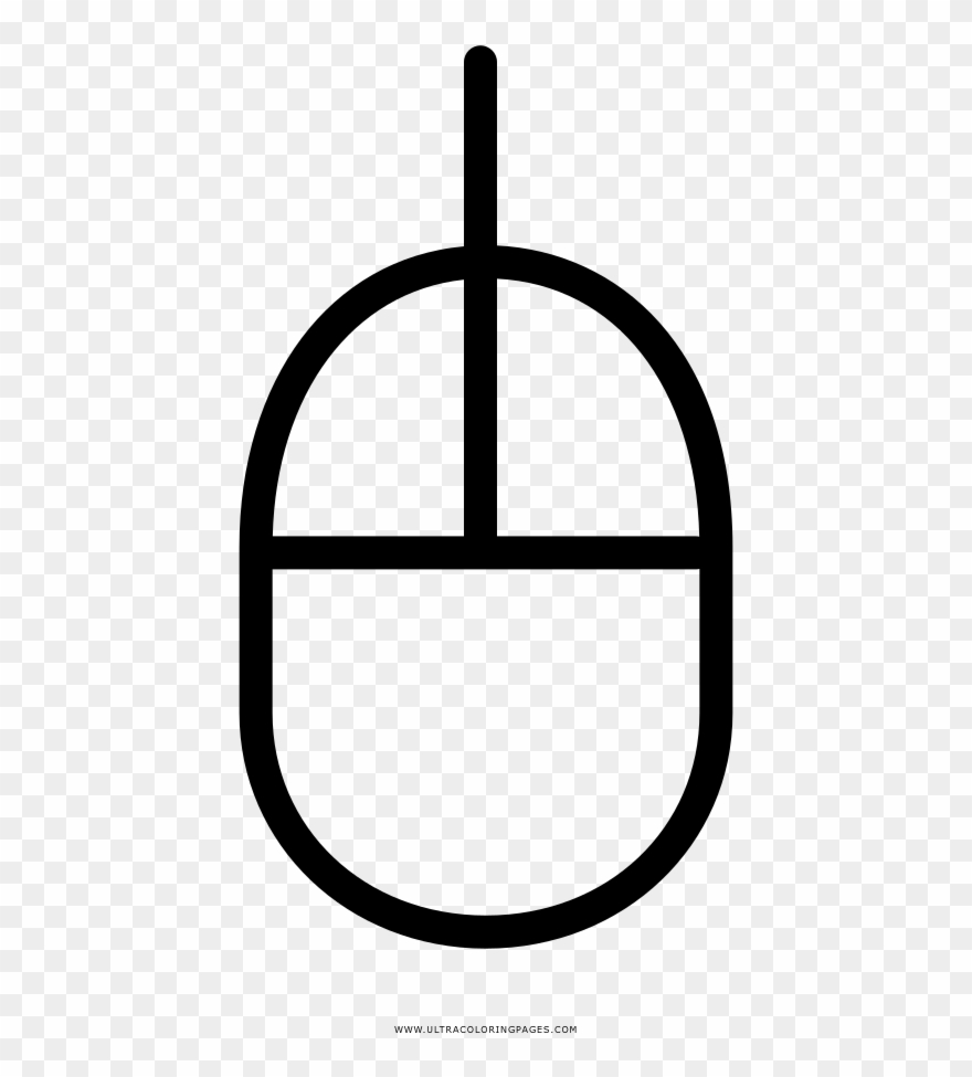 Computer Mouse Coloring Page - Circle Clipart