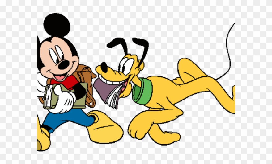 School Clipart Mickey Mouse - Doing Homework Cartoon Character - Png Download