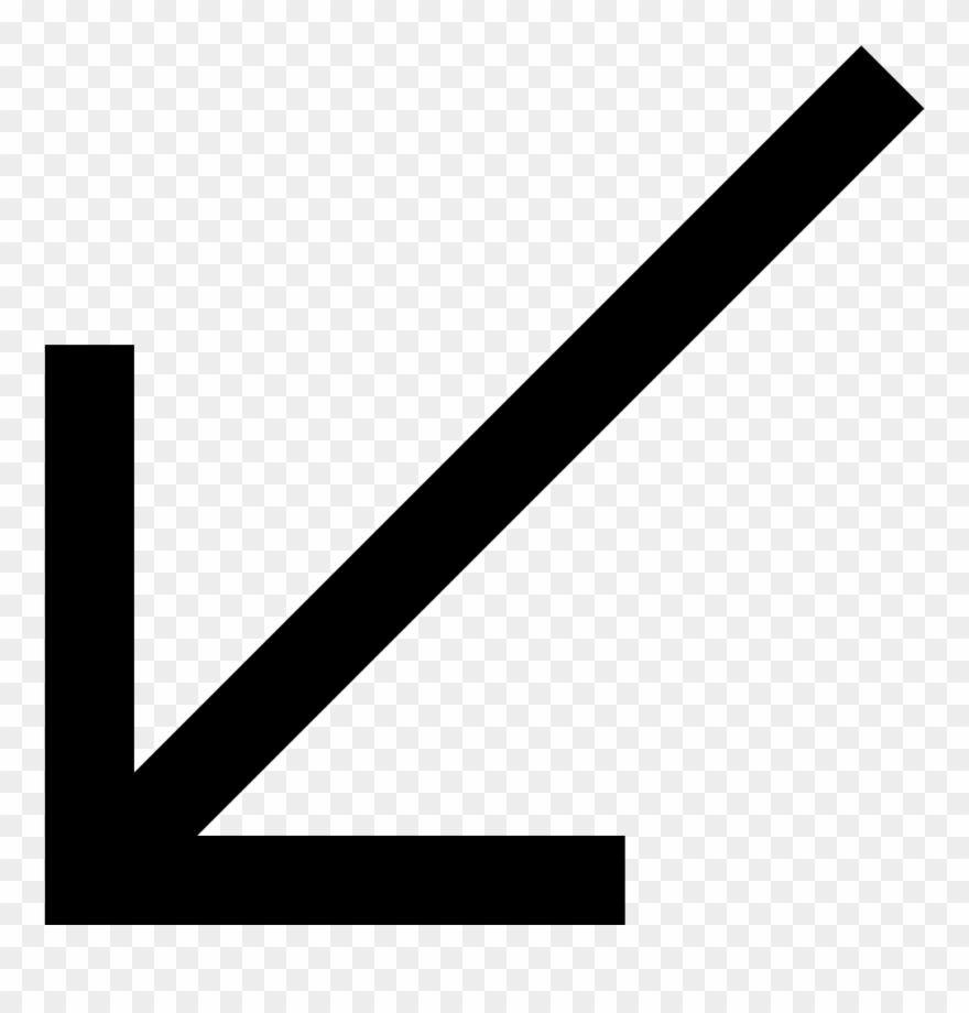 Down Arrow Icon Png Download - Arrow Pointing Down Diagonally Clipart