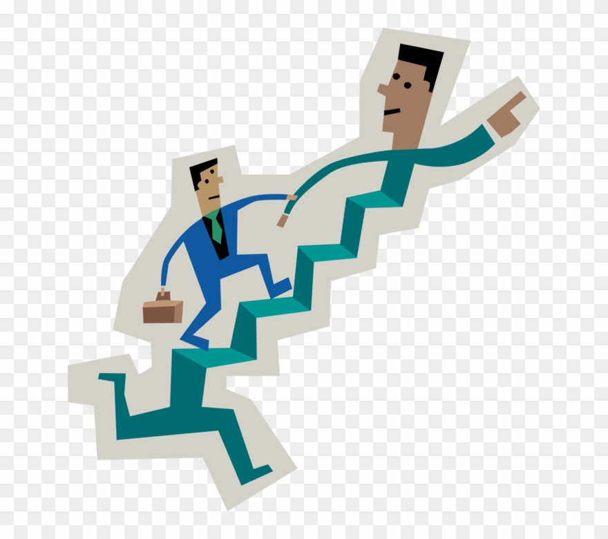 Vector Illustration Of Businessman Running Up Stairs - Clip Art Servant Leader - Png Download