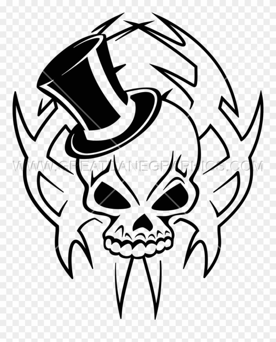 Skull With Top Hat Drawing At Getdrawings - Skull With Top Hat Transparent Clipart