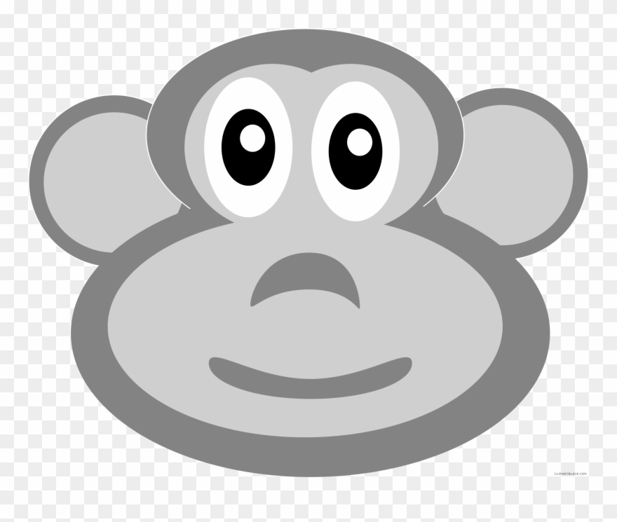 Monkey Head Animal Free Black White Clipart Images Cartoon Png
