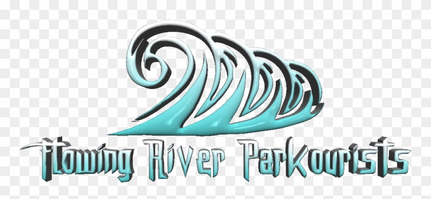 Flowing River Parkourists - Graphic Design Clipart