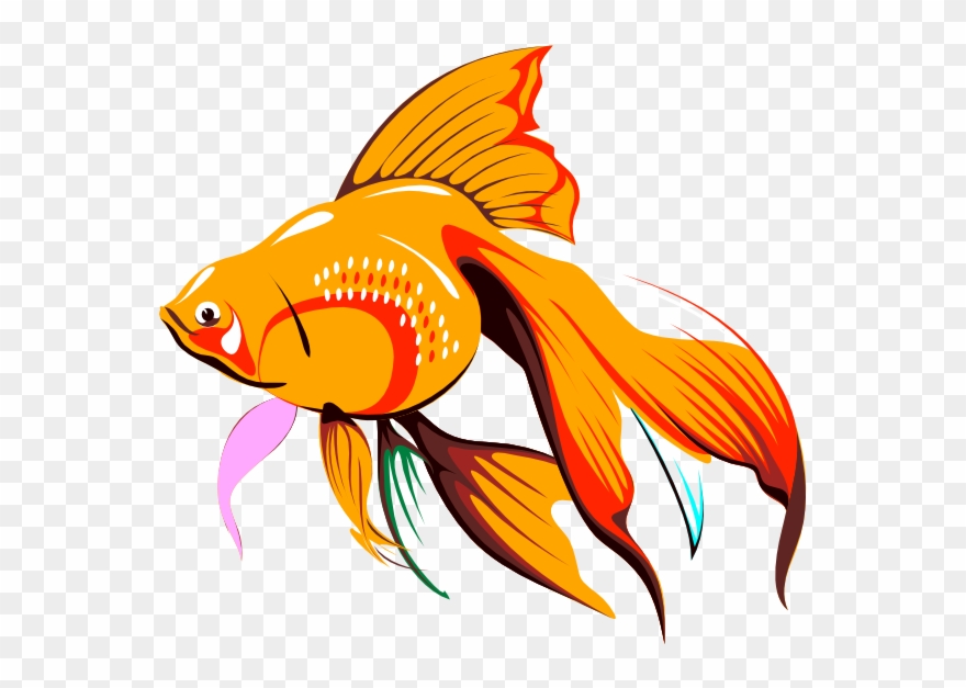 Golden Fishie Clip Art - Cross Stitch Pattern Fish - Png Download