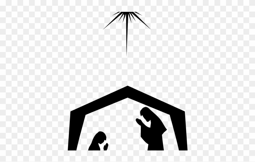 Birth Clipart Silhouette Jesus - Jesus In A Manger Silhouette - Png Download